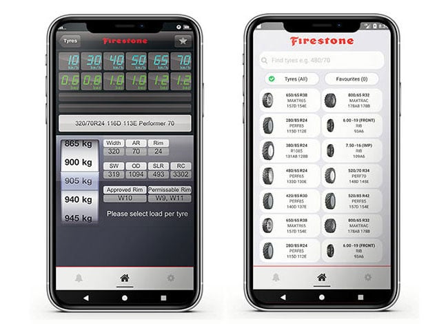 Appli gratuite Firestone pour calculer la pression