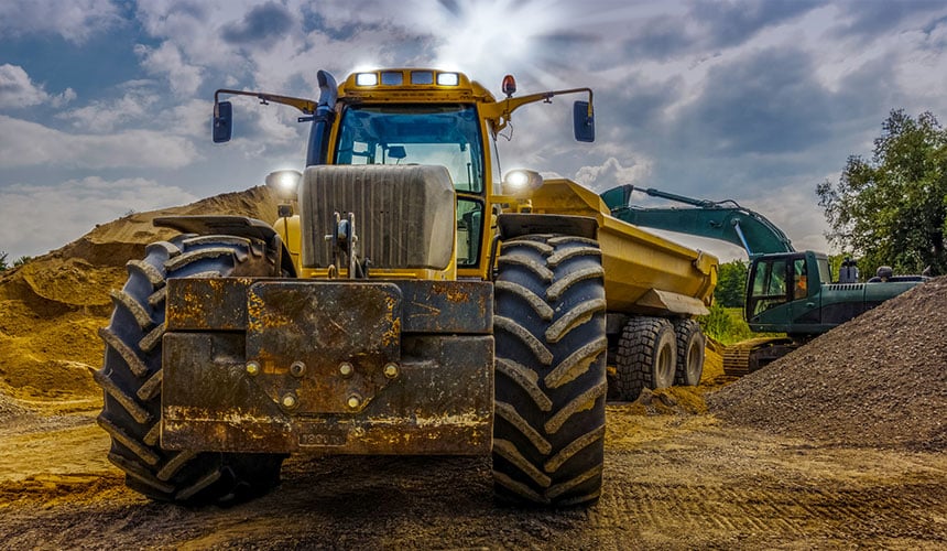 Les pneus agricoles sont peu adaptés à l’utilisation en travaux publics