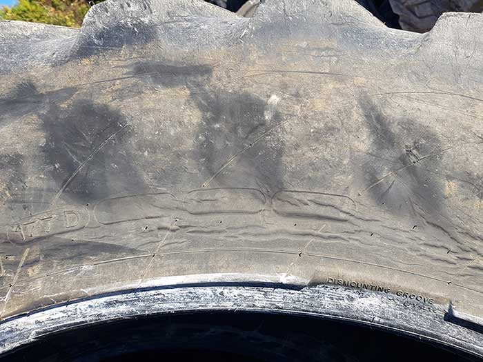 Pneu après roulage à plat, non réparable